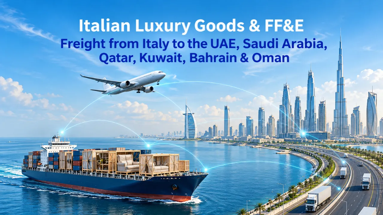 Italian luxury and FF&E freight from Italy to UAE, Saudi Arabia, and GCC