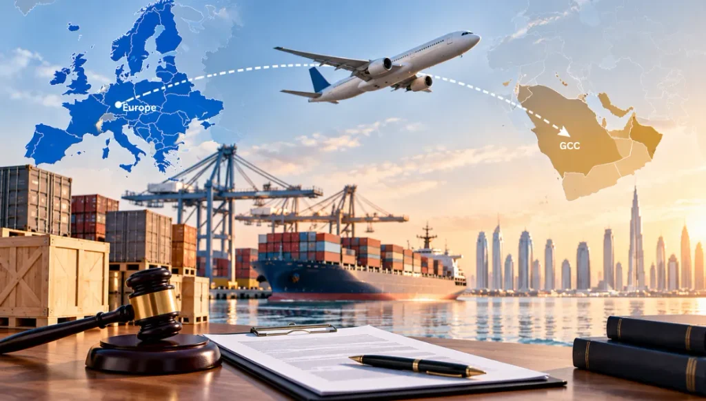 What rules apply to technology shipped from Europe to the GCC?